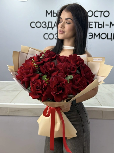 Французские розы с эвкалиптом №31