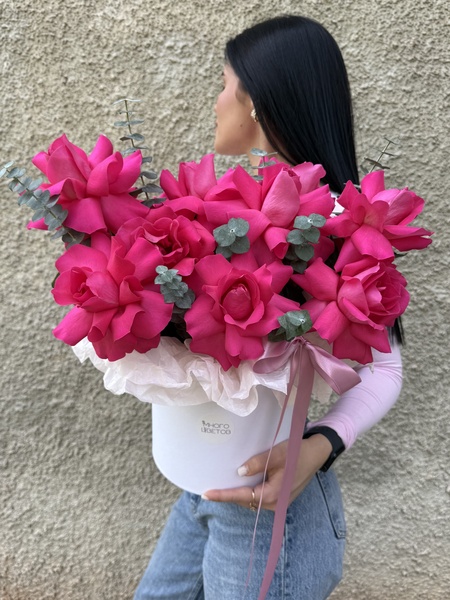 Французские розы в коробке №44